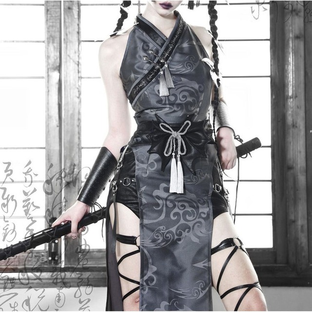 ゴシックコンバットチャイナドレスセットアップ：スカート