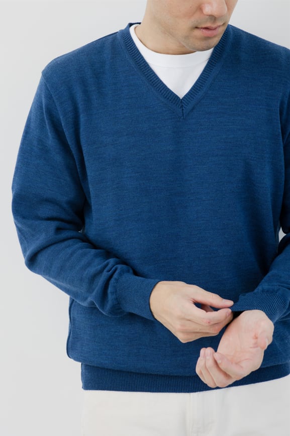 ウォッシャブルウール Vネックセーター(13色)