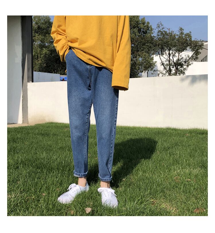 全2色 デニム パンツ ストレート カジュアル 無地 おしゃれ