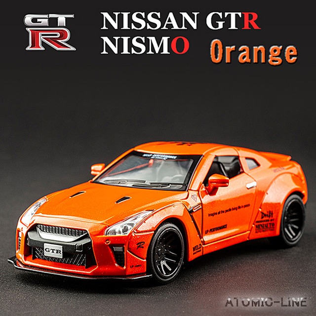 NISSAN 日産 GTR R-35 ニスモ NISMO 1/32 ミニカー 全6色 ライト点灯 エンジンサウンド 模型 合金モデル
