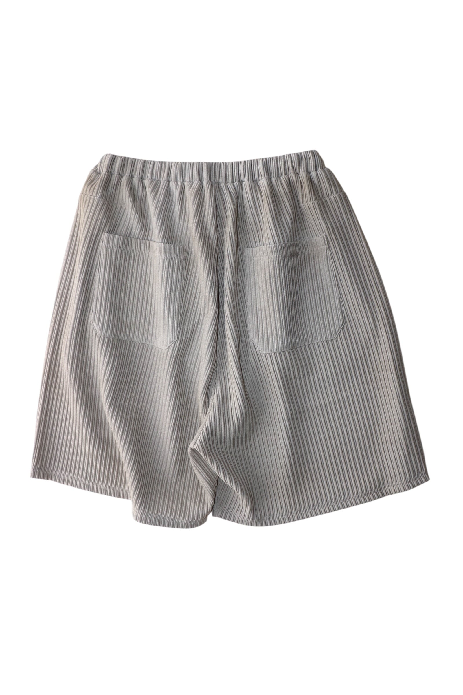Ancellm -WRINKLED STRIPE TUCK SHORT PANTS- / ANC-PT125