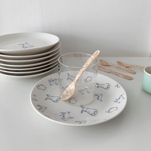 vintage rabbit dining dish plate 2types / ヴィンテージ ラビット ダイニング プレート レトロ 皿 韓国 インテリア 雑貨