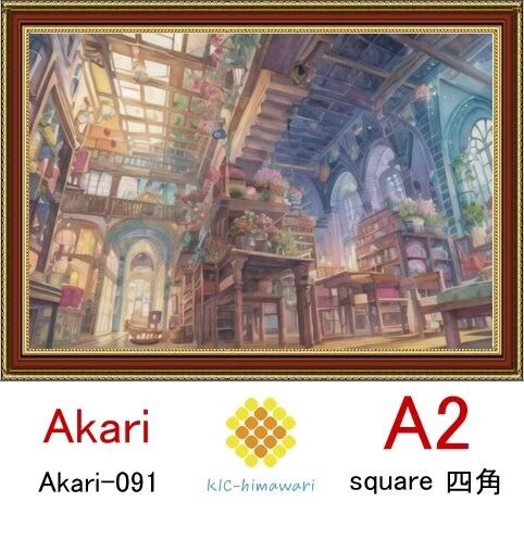 【国内製造】A2サイズ  四角ビーズ【akari-091】ダイヤモンドアート