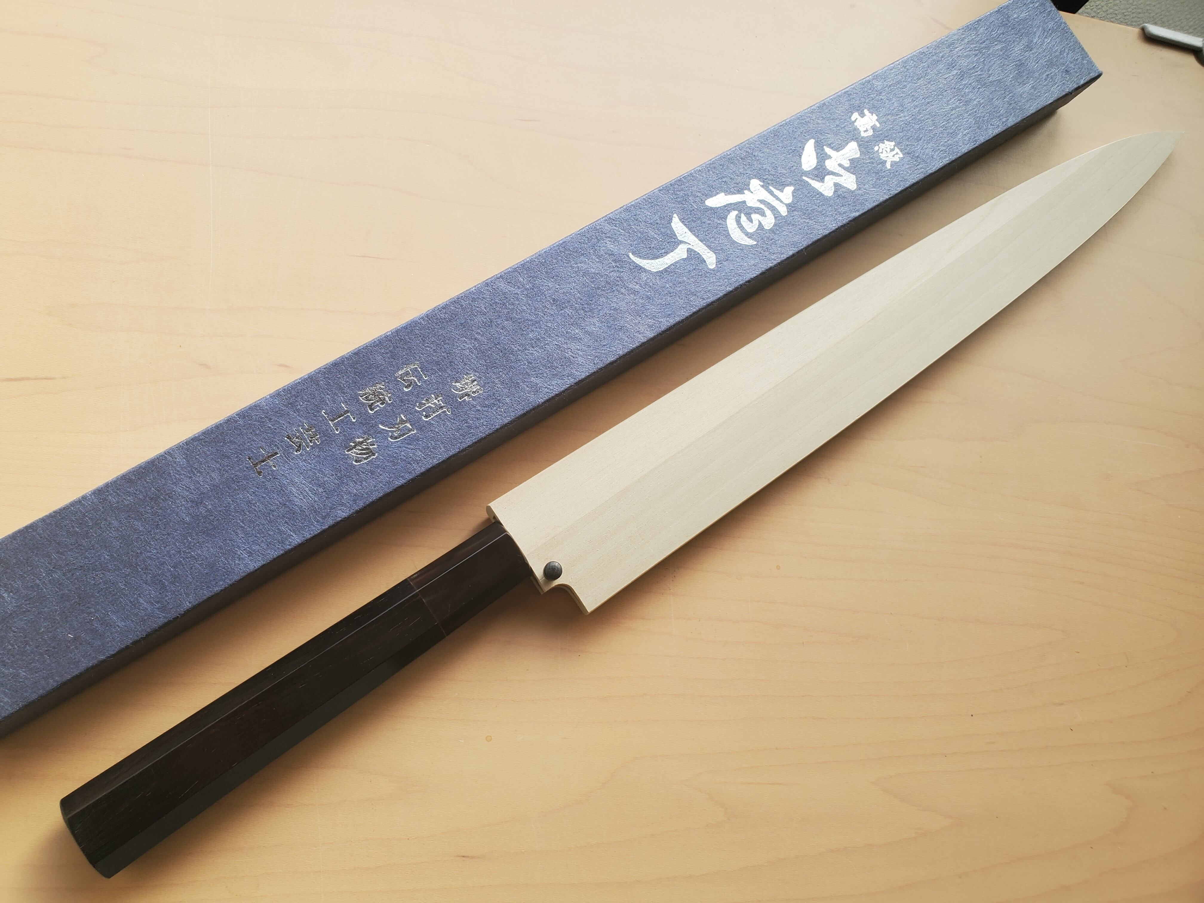 鍛冶 池田美和（銘 祥太郎作】正夫（柳刃） 尺寸 白一 水本焼 平鏡面