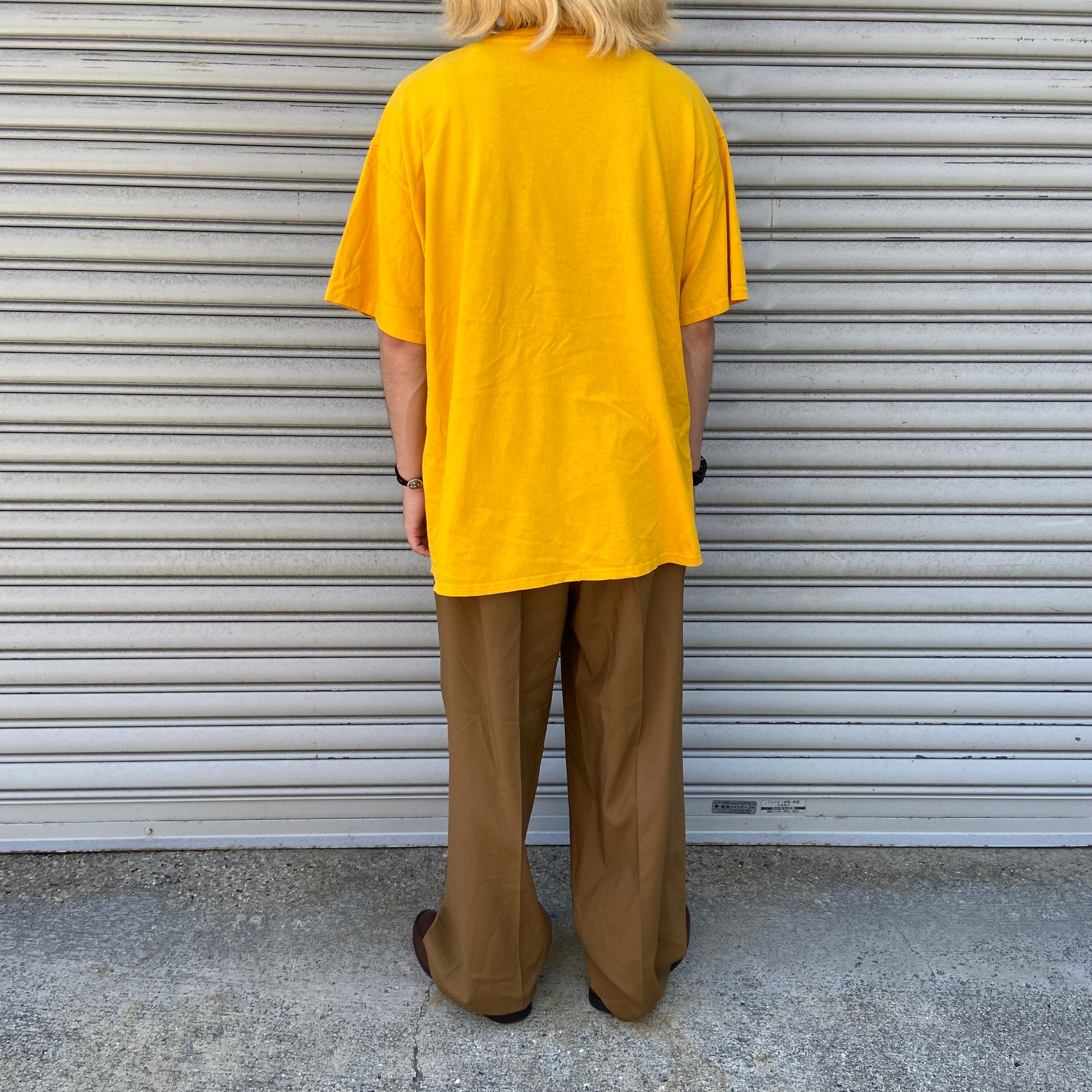 adidas ワンポイントロゴTシャツ 90s パフォーマンスロイエロー L