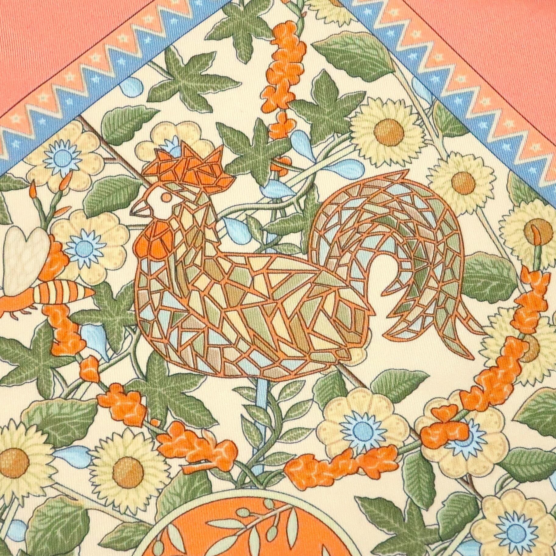 HERMES 動物と花の模様 スカーフ 【公式通販】