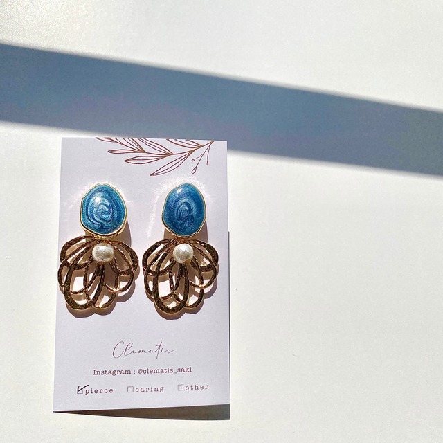 ◇D-1 変形マーブルピアス