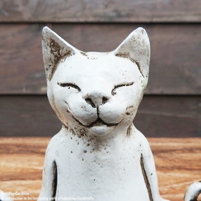 オブジェ ヨガネコさん 3 匹セット ホワイト 白猫 ネコ キャット 座禅