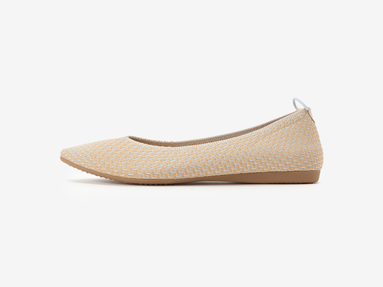 plain rectangular pattern / BEIGE & AQUA