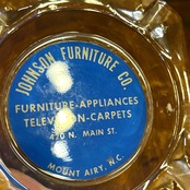 JOHNSON FURNITURE CO. ヴィンテージ ガラス灰皿 アドバタイジング USA