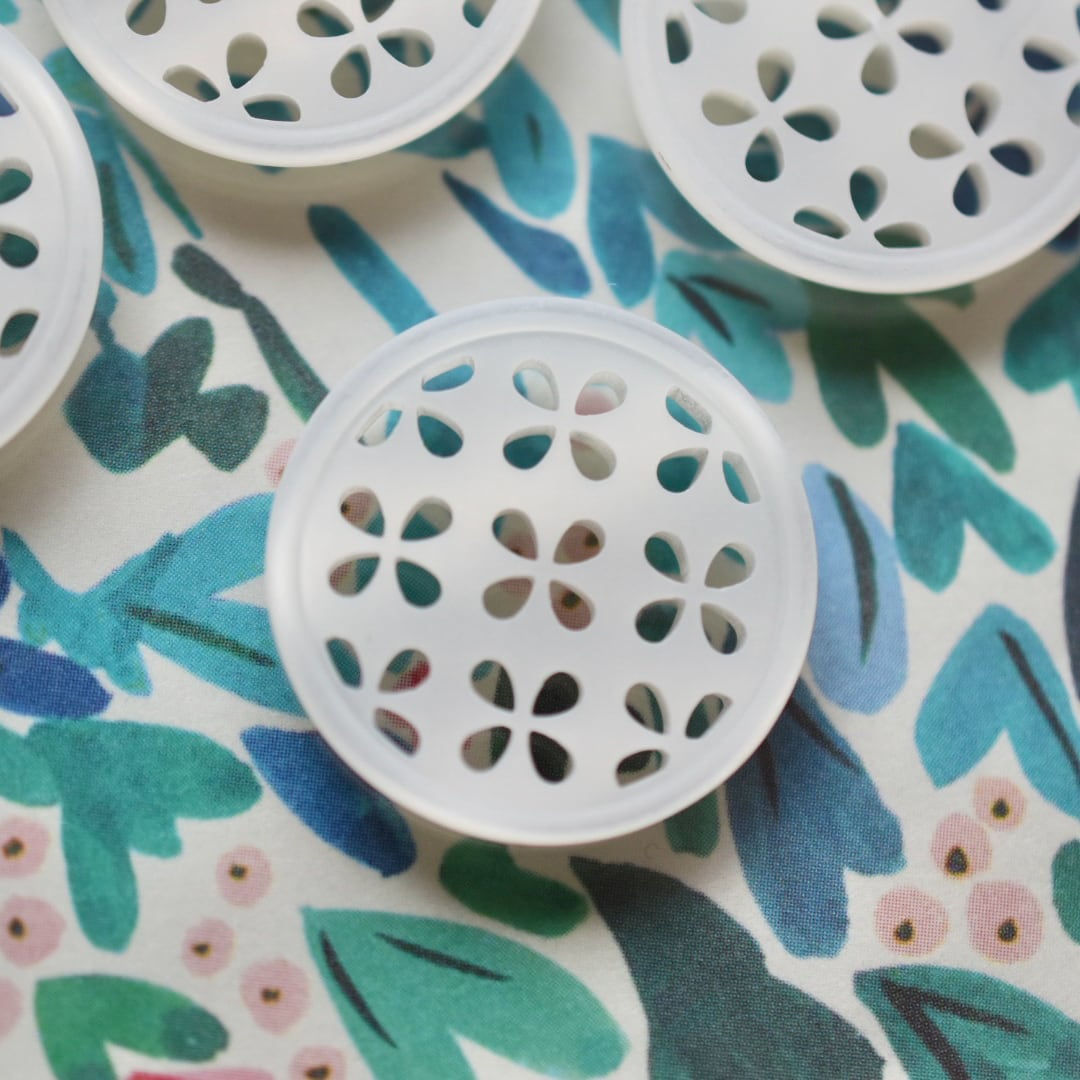 フランス 透かしフラワー×オフホワイト 23㎜