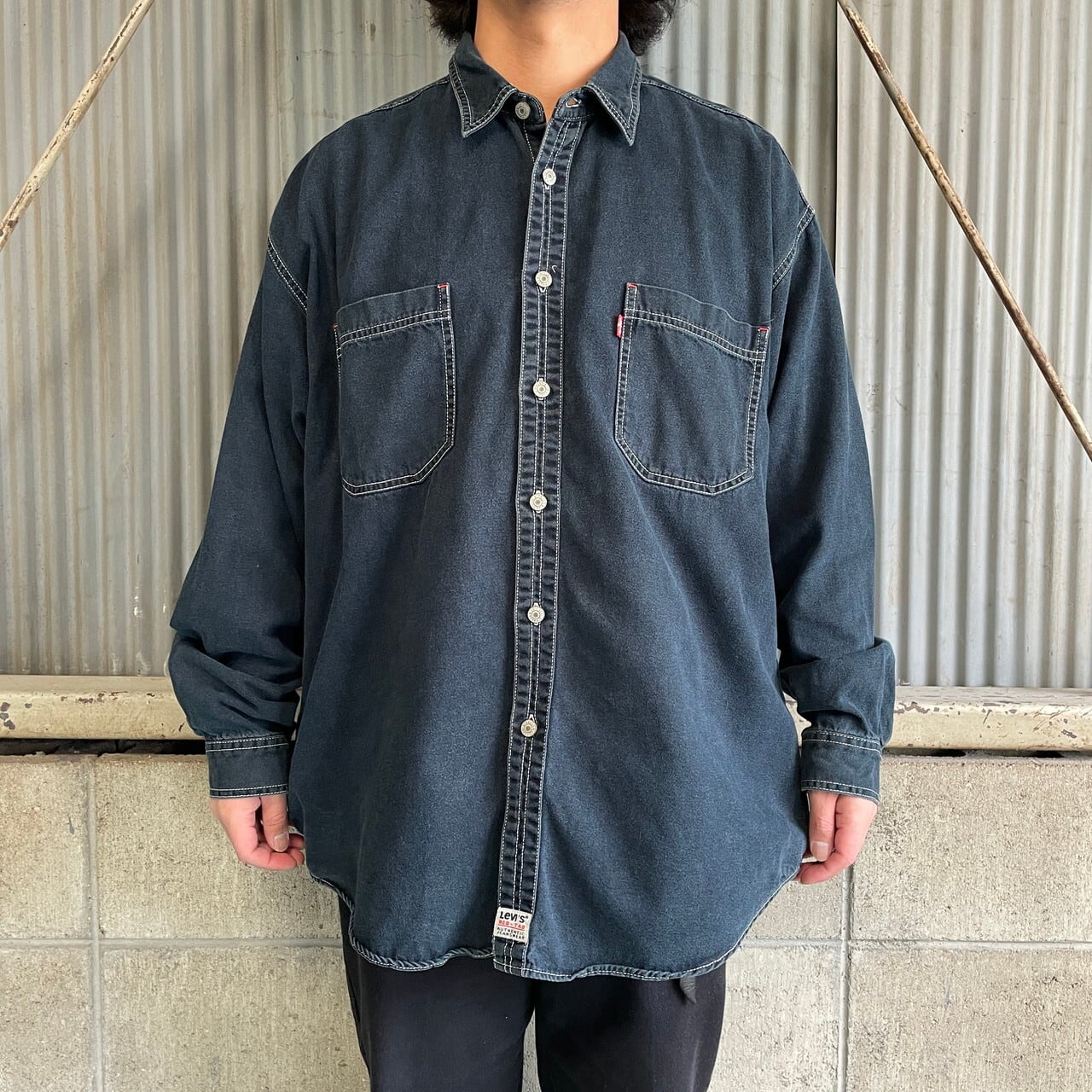 ビッグサイズ 90年代 Levi's リーバイス 長袖 ブラックデニムシャツ ビッグサイズ 90年代 Levi's リーバイス 長袖 ブラックデニムシャツ