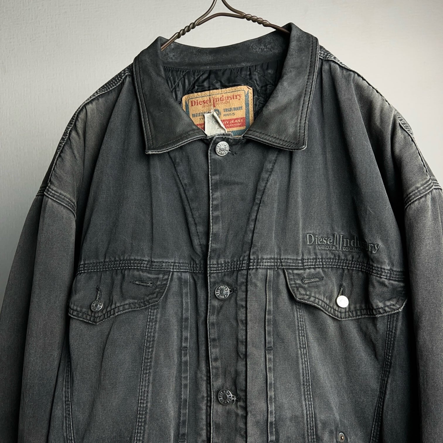 90's~ Diesel Industry Lined Black Denim Jacket 90年代 00年代