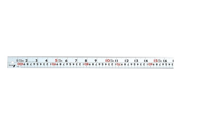 シンワ　直尺　1ｍ　併用目盛　W左基点　㎝表示赤数字入　 №13205