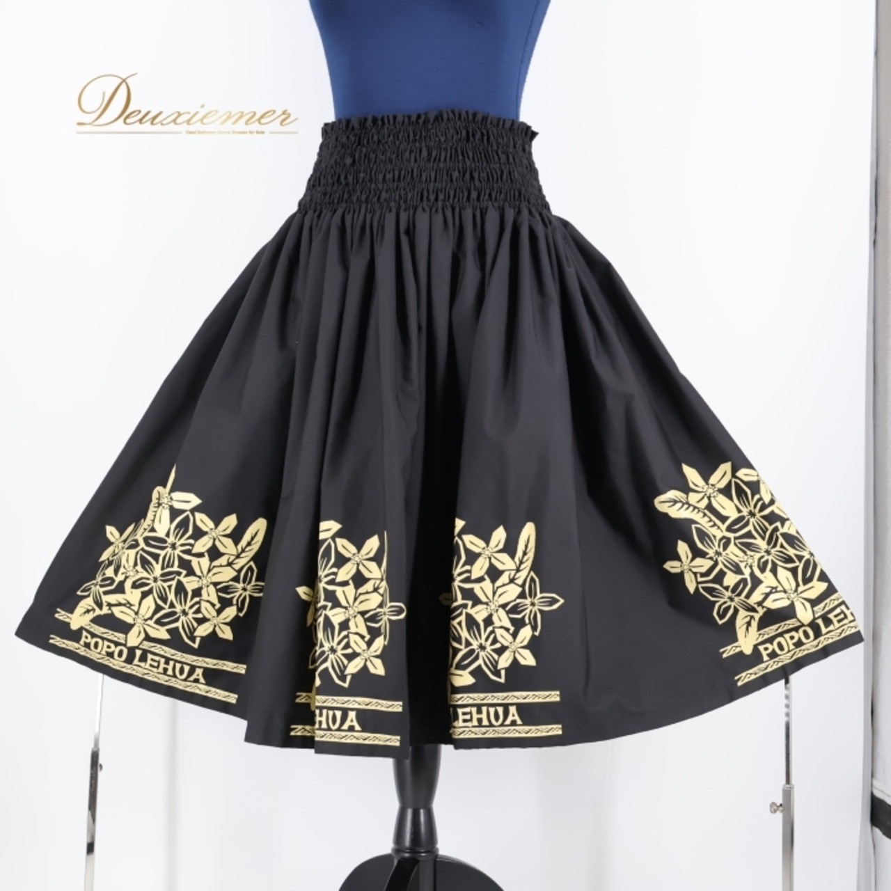 フラダンス 衣装 パウスカート ホワイト系 アロハスタンダード ダブル リバーシブル フラ ダンス ティアレ柄 花柄 白 黒 黄 ALOHA STANDARDS 日本製 華やか かわいい ハワイアン アロハ 練習 ハワイアンプリント ブラック系 イエロー系