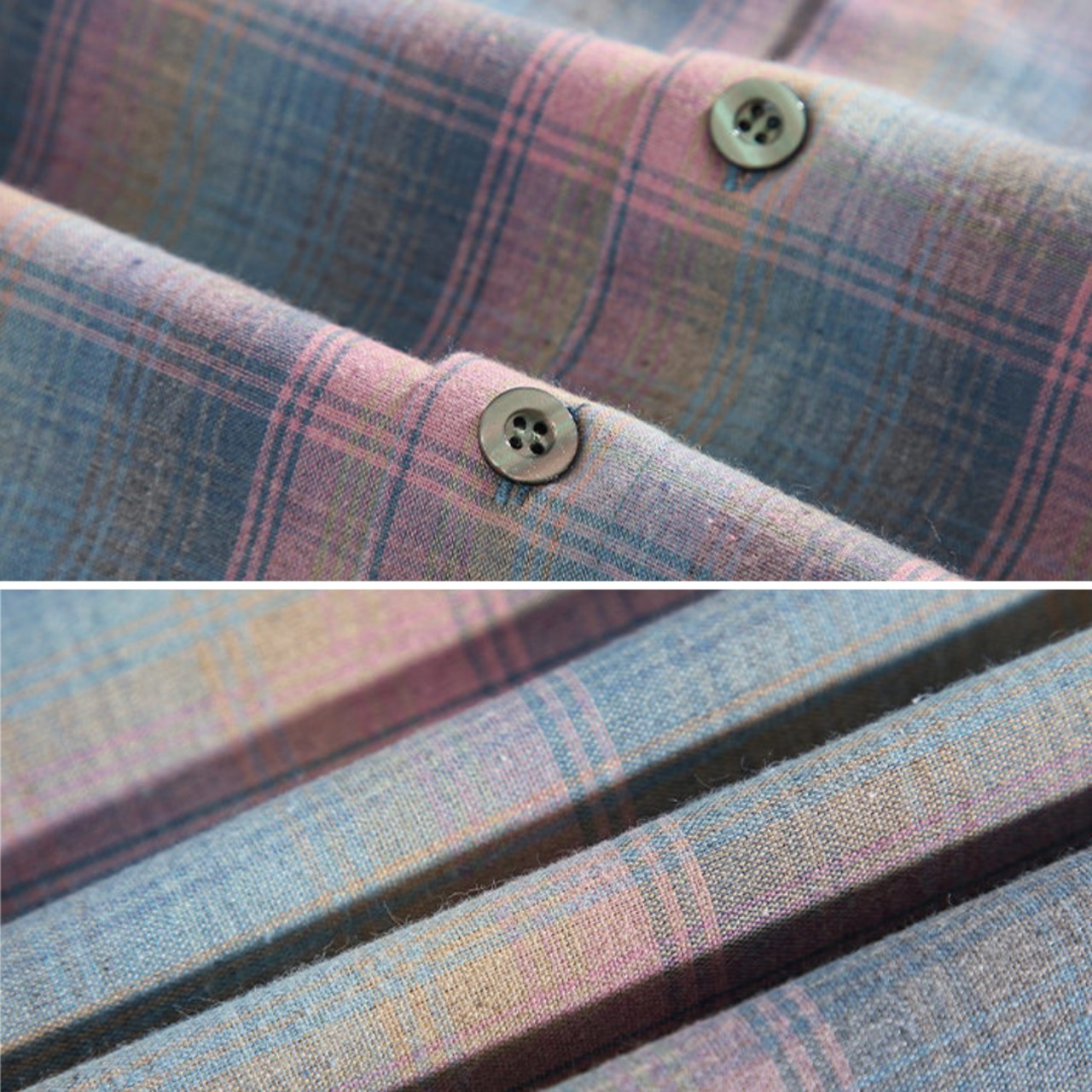【UNISEX】 Colorful Plaid Casual Shirt / ユニセックス カラフル チェック カジュアル シャツ