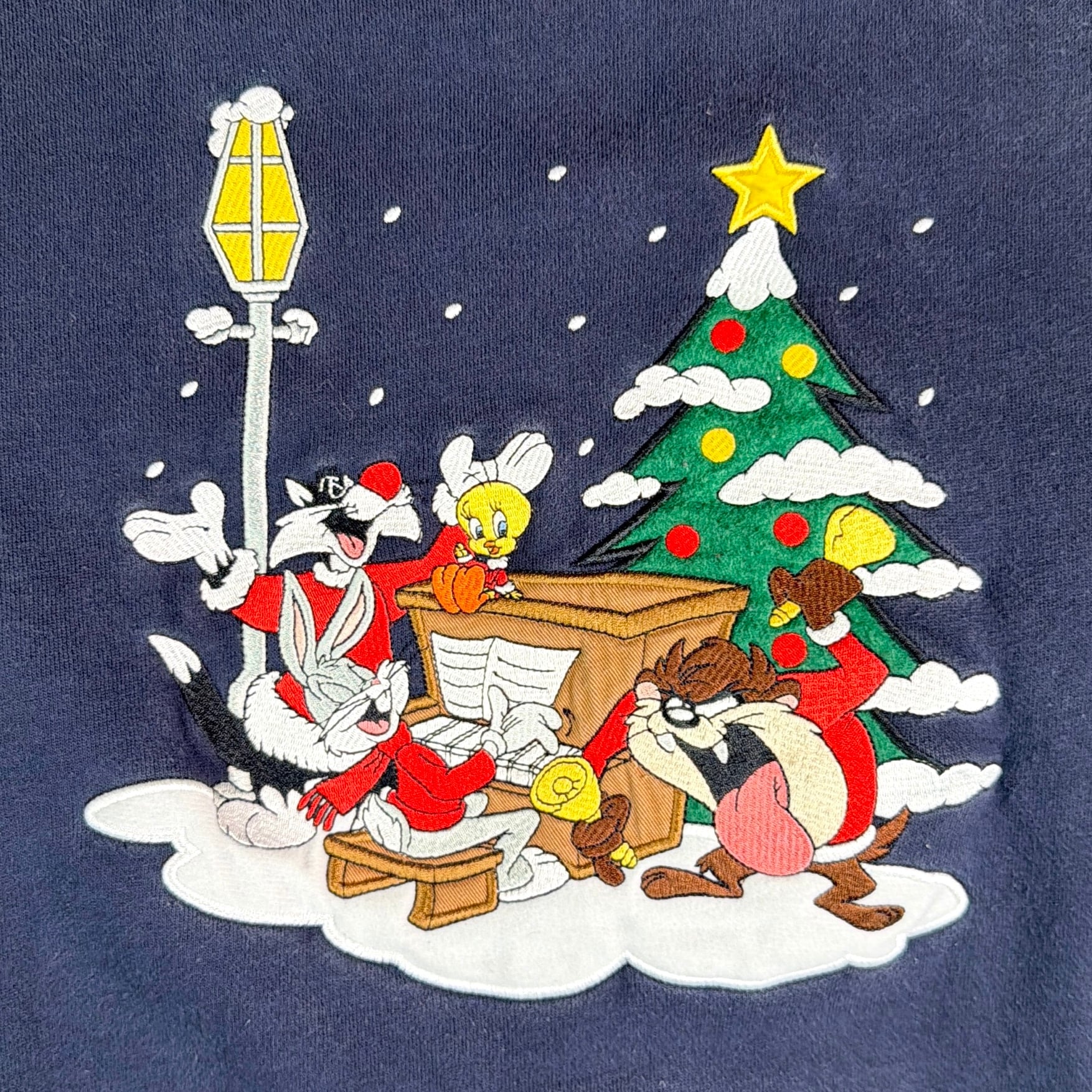 ワーナーブラザーズ　ヴィンテージ　ルーニーテューンズ　クリスマス　ツリースカート Men's】 90s Looney Tunes クリスマス スウェットシャツ/ 90年代 古着
