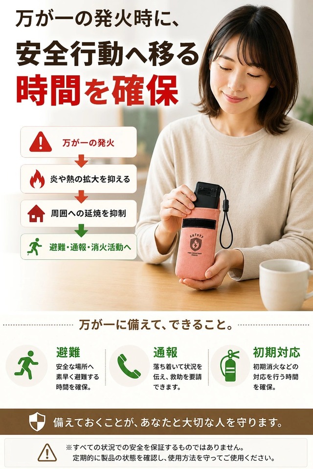 MAMORICA 防火ケース Sサイズ モバイルバッテリー用 19cmx11cmx3cm