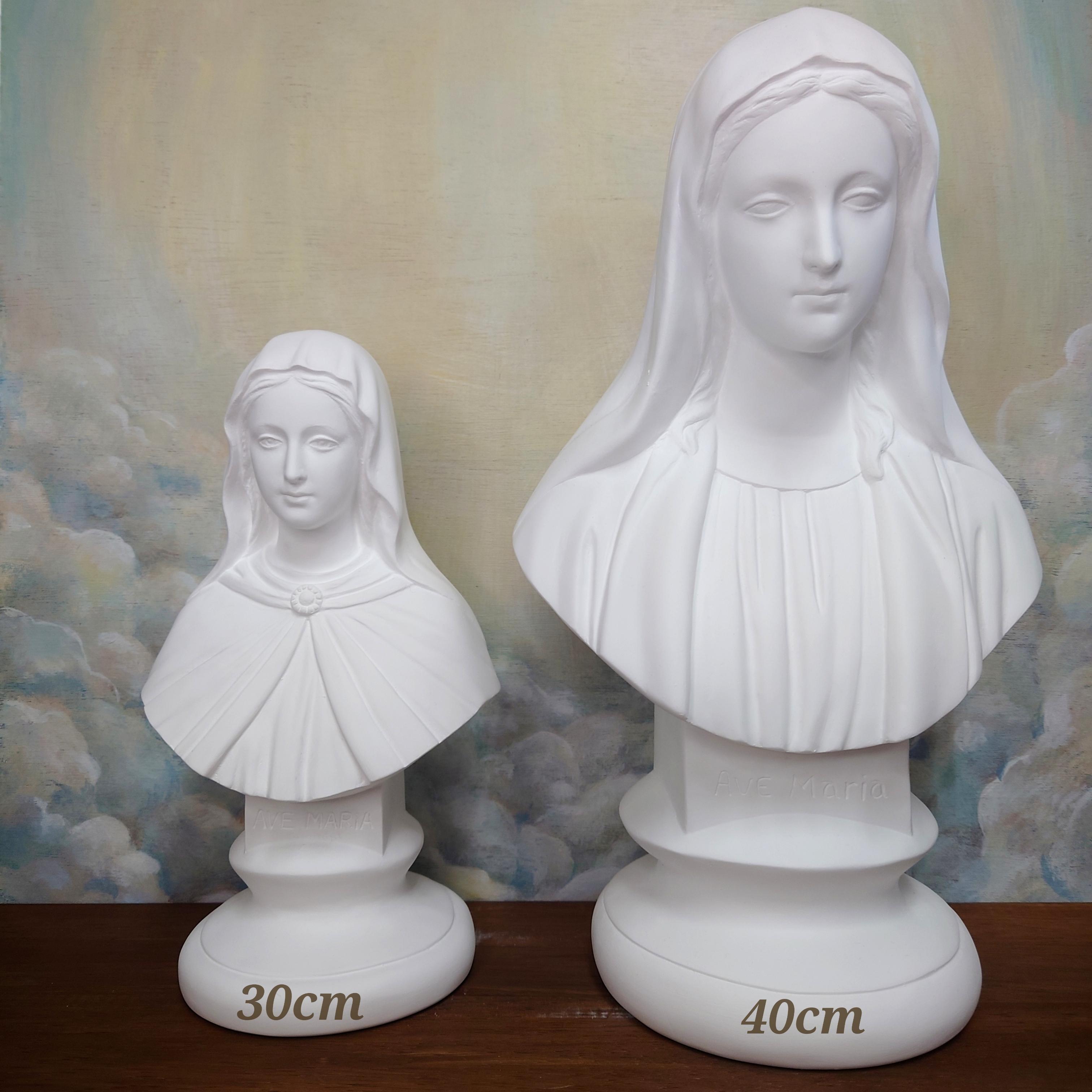 聖母マリア胸像【40cm】室内用白色仕上げ | Pay ID
