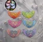 [６個]蓄光✨グラデーション ローズハート ウイング／６色:26mm×45mm
