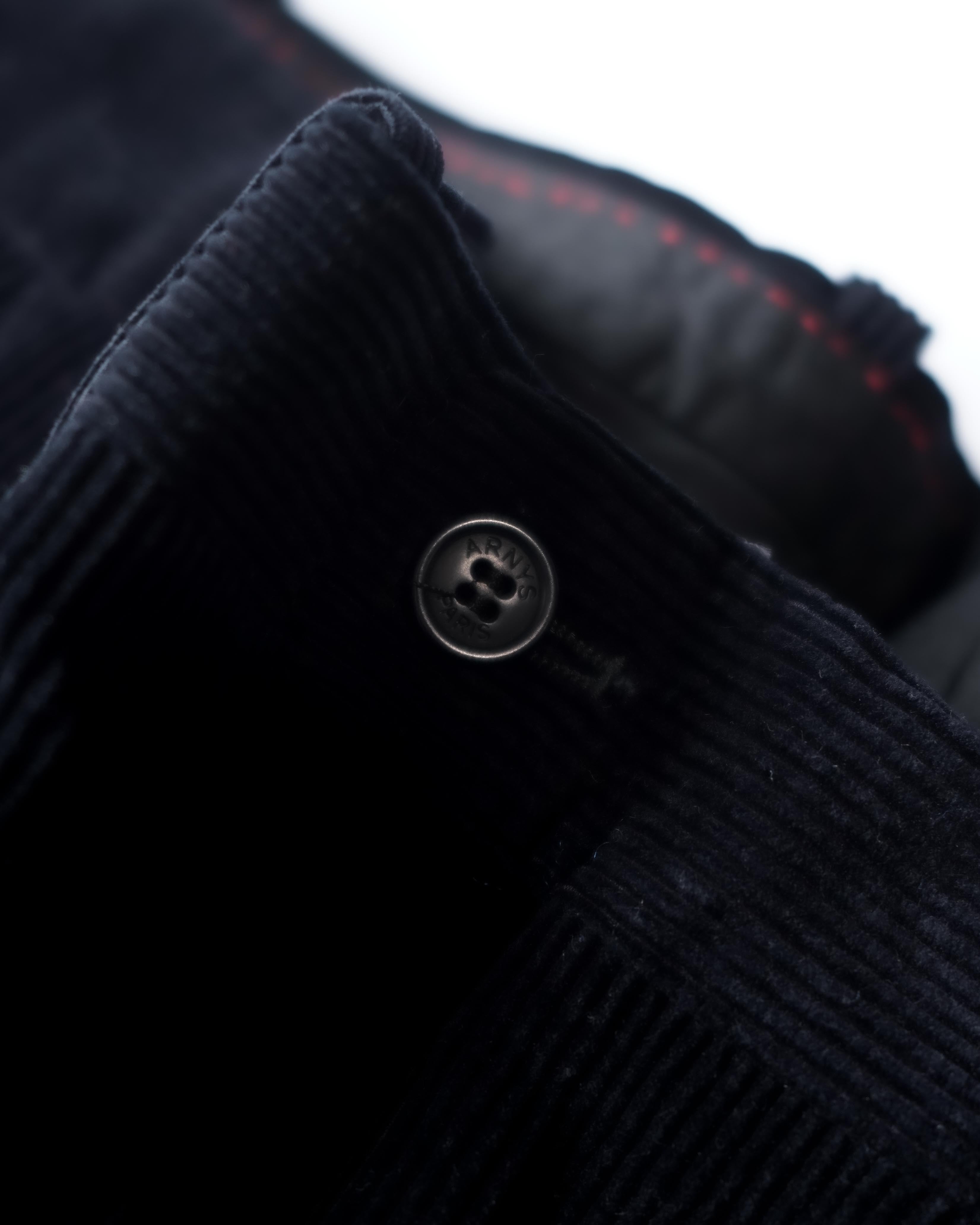90's “ARNYS PARIS” Cotton-Cashmere Black Corduroy Trousers Made in