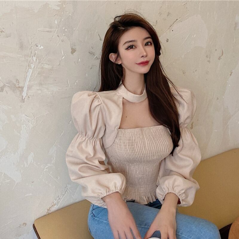 ホルタートップス スプリングスリーブシャツ スリムショート 春物 スクウェア ドラファッションホール19866420878