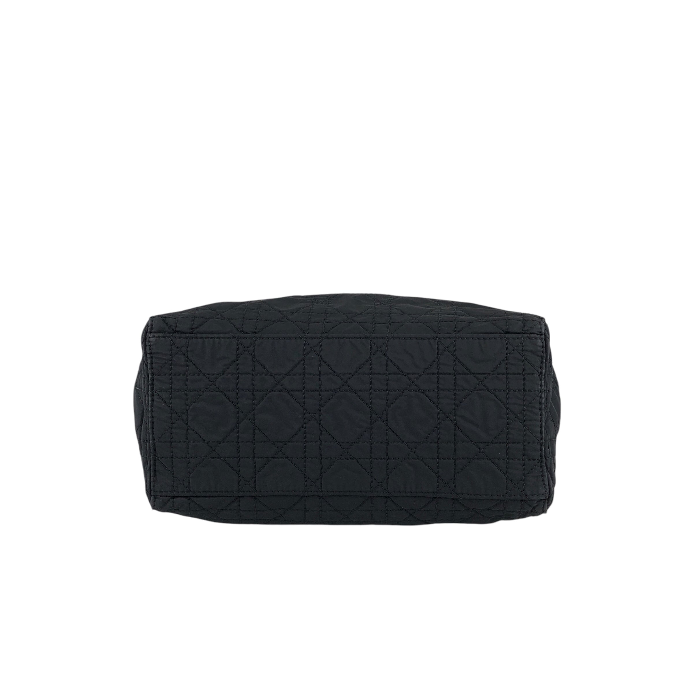 【美品】 CHRISTIAN DIOR ブラックキルティングショルダーバッグ Christian Dior クリスチャン ディオール レディディオール カナージュ