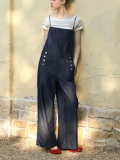 Marseille Wide Denim Salopette F0748
