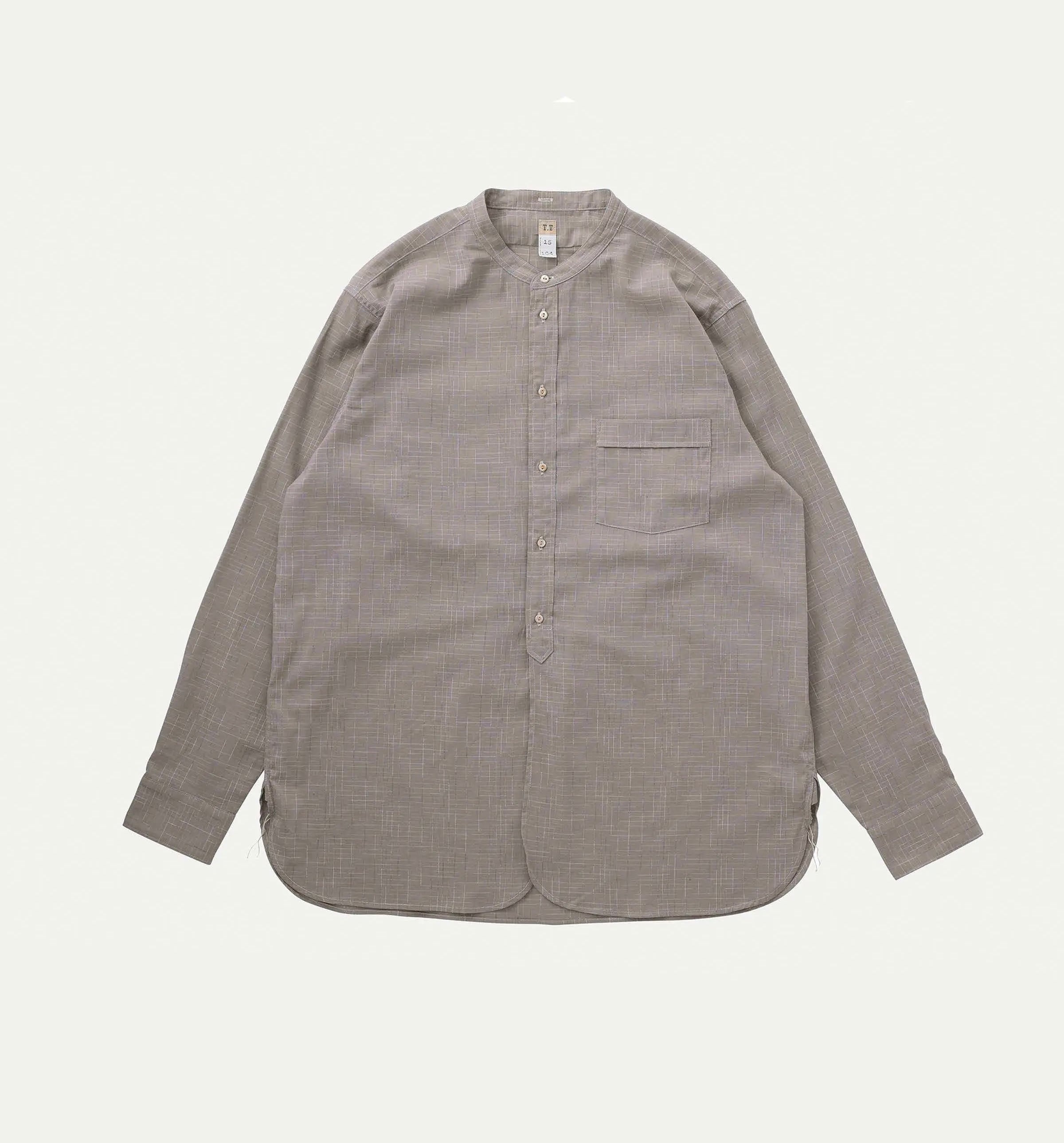 Taiga Takahashi / Band Collar Shirt(HEATHER GRAY) | THE MODERN AGE