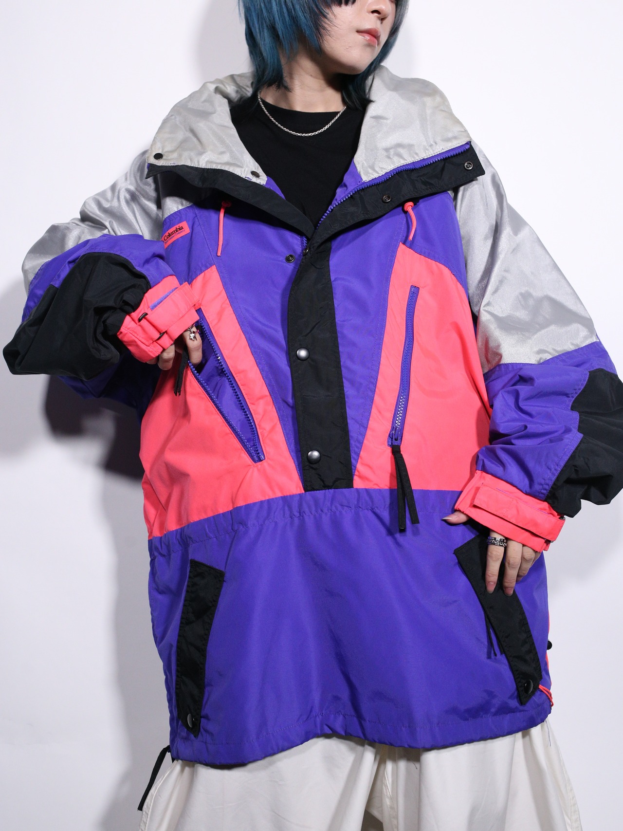 "Colombia" psychedelic coloring anorak parka - 2