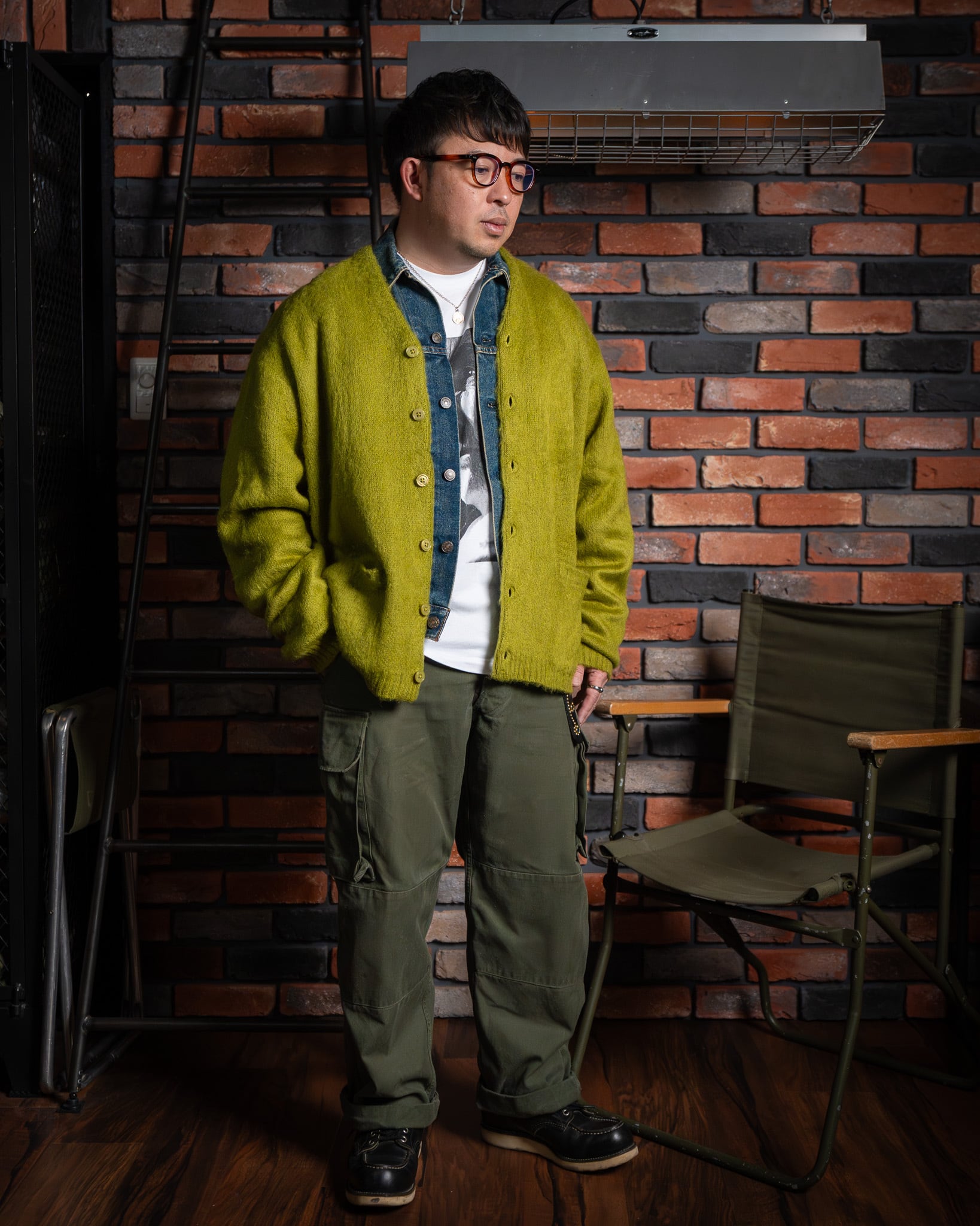 TOWN CRAFT】Solid Shaggy Cardigan 