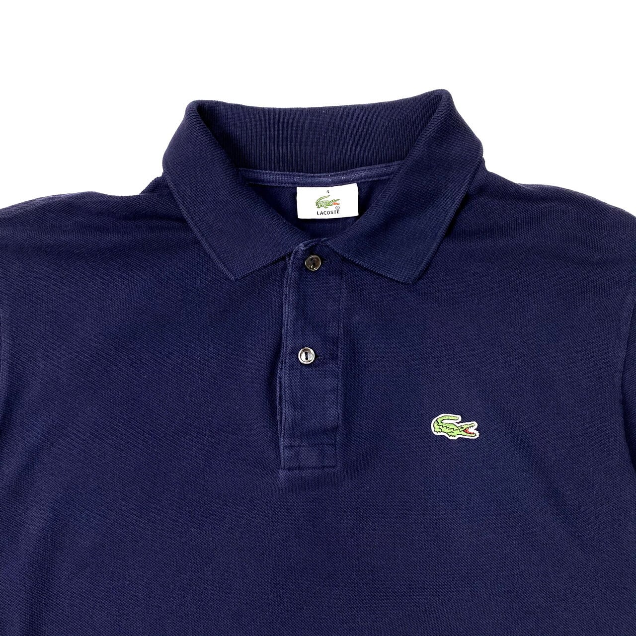 LACOSTE ネイビー ポロシャツ 新品タグ付き US M LACOSTE ラコステ ポロシャツ メンズM相当 古着 ネイビー 紺色