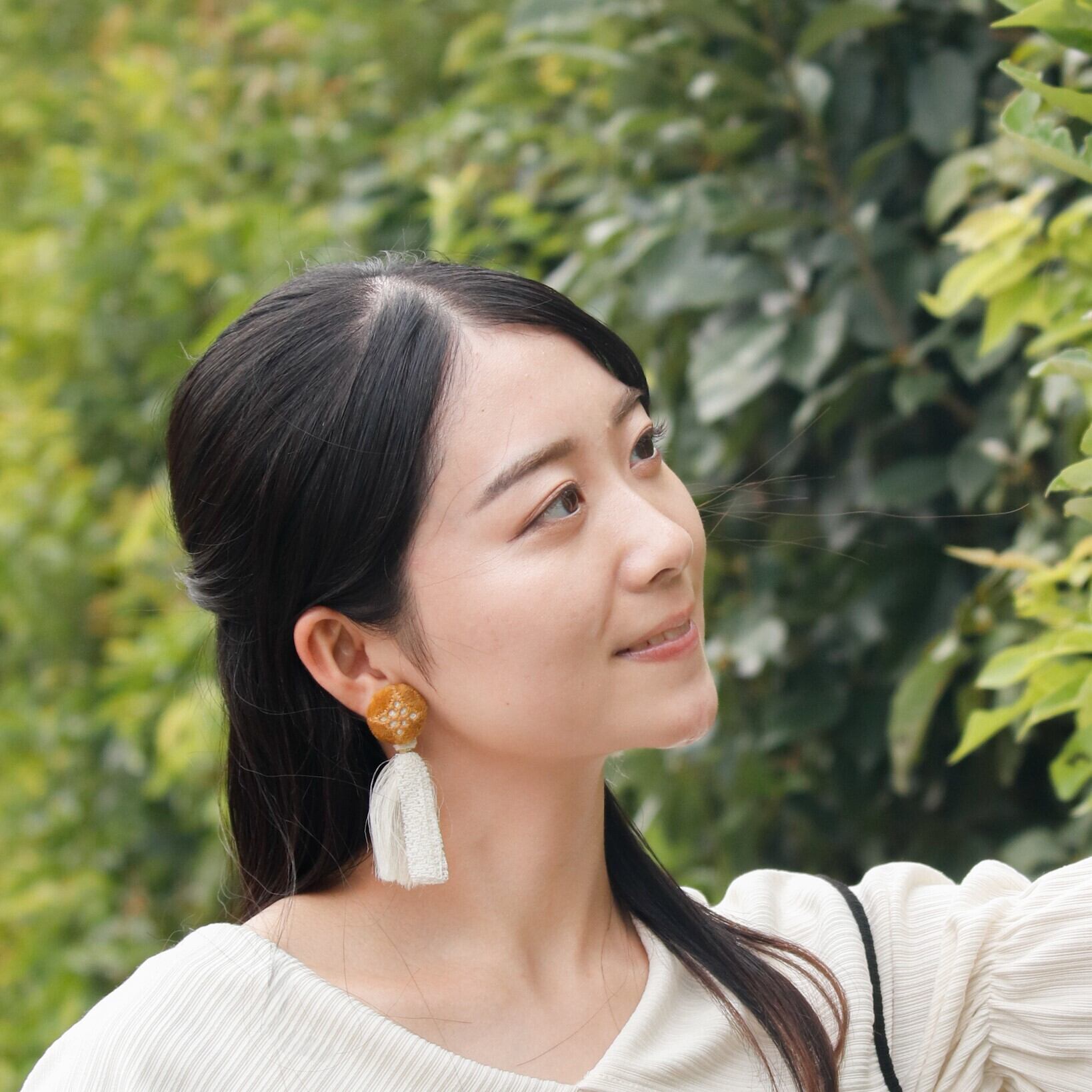 残り一点】2WAYで使える＊秋冬レースイヤリング | sampai