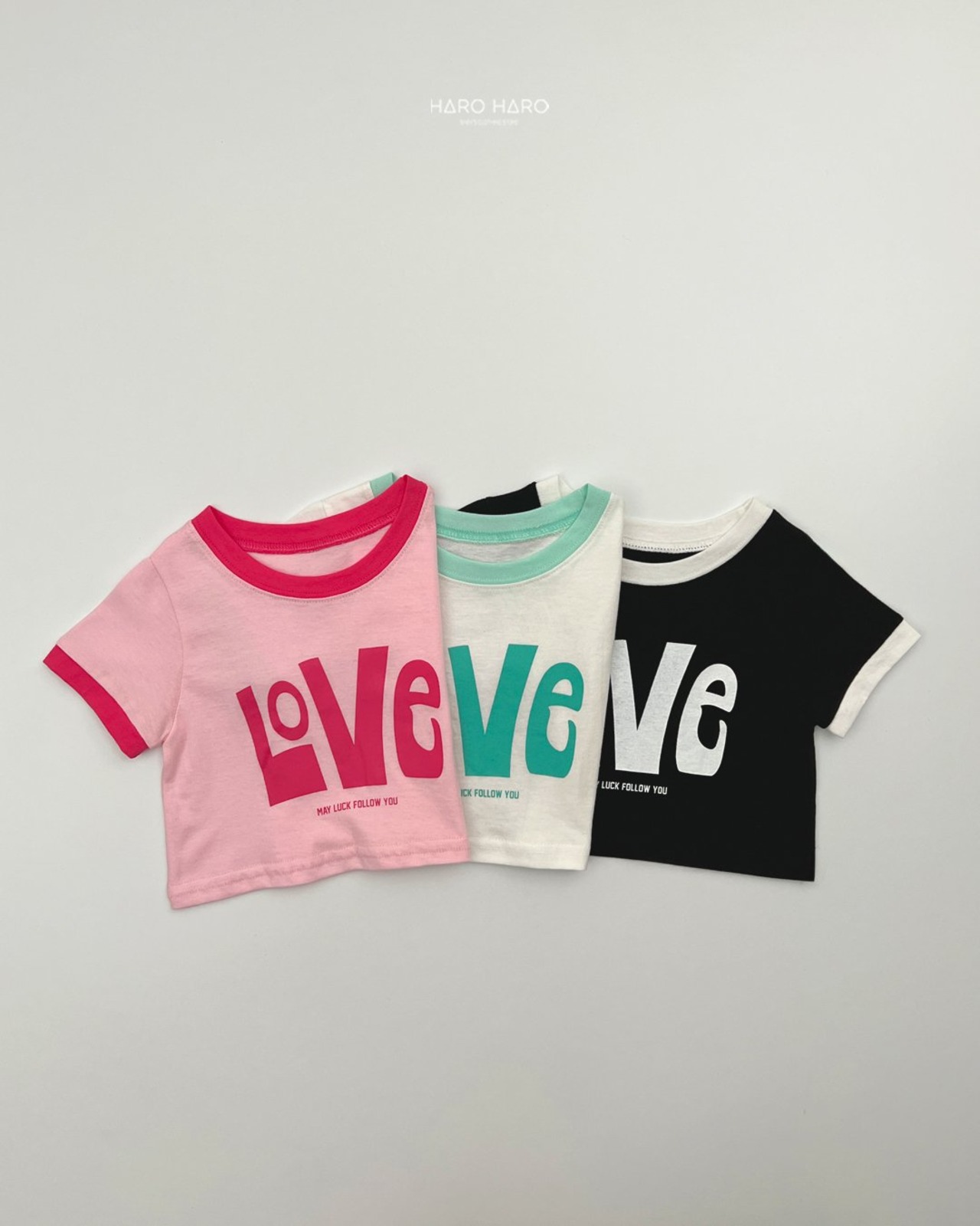 [HARO HARO] Love Color Block Tee / [하로하로] 러브배색티