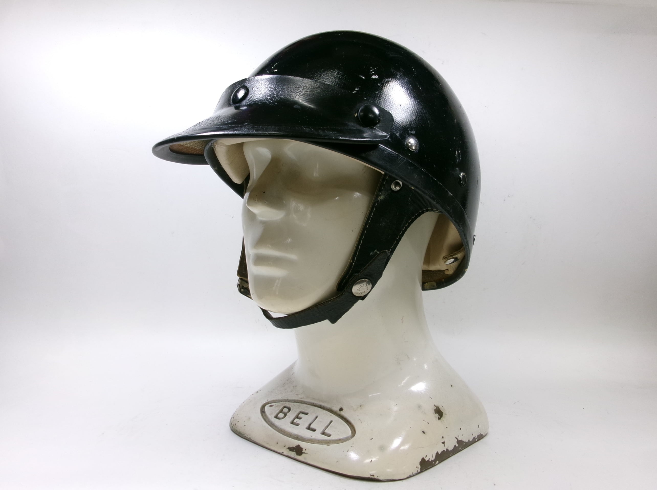 60s BUCO PROTECTOR POLICE ハーフヘルメット L~XL リブ付モール