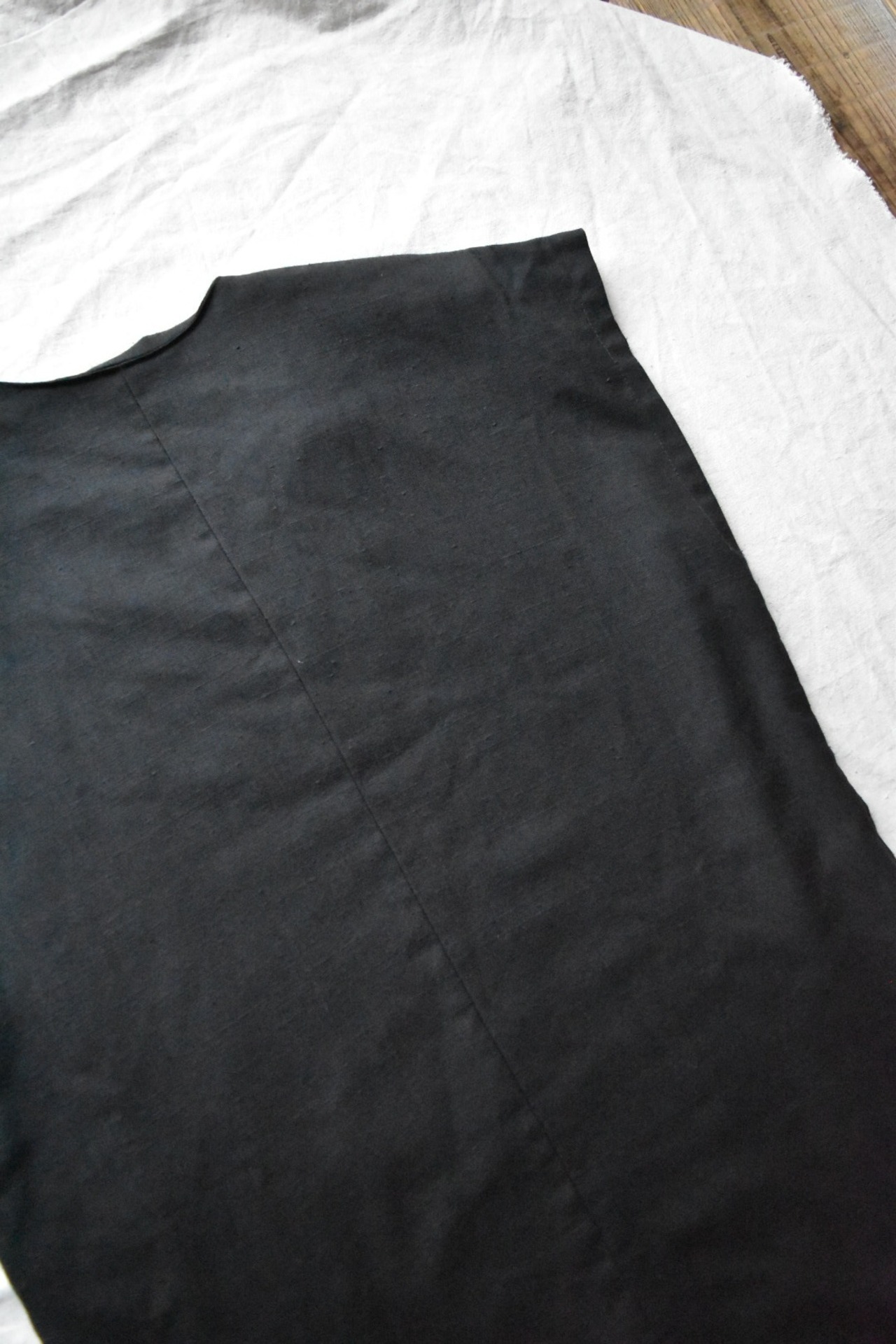 Black wool one-piece