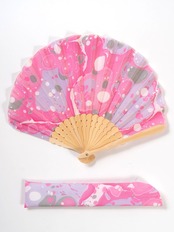 墨流し扇子〈桃灯〉扇子袋付き