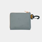 vibram Lzip wallet (silver×clear) with orange glowing zip