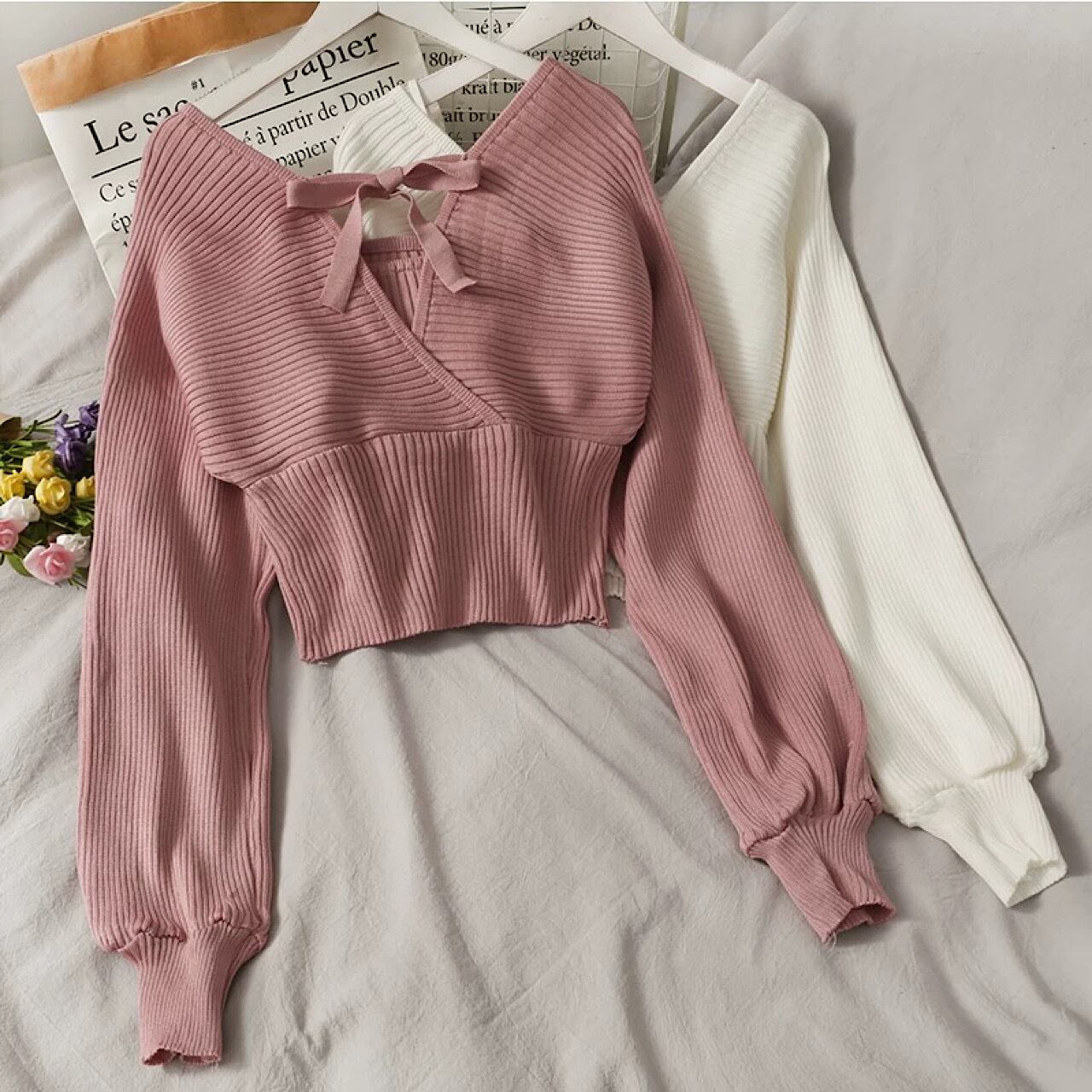 【ワンサイズ】クロスショートニット