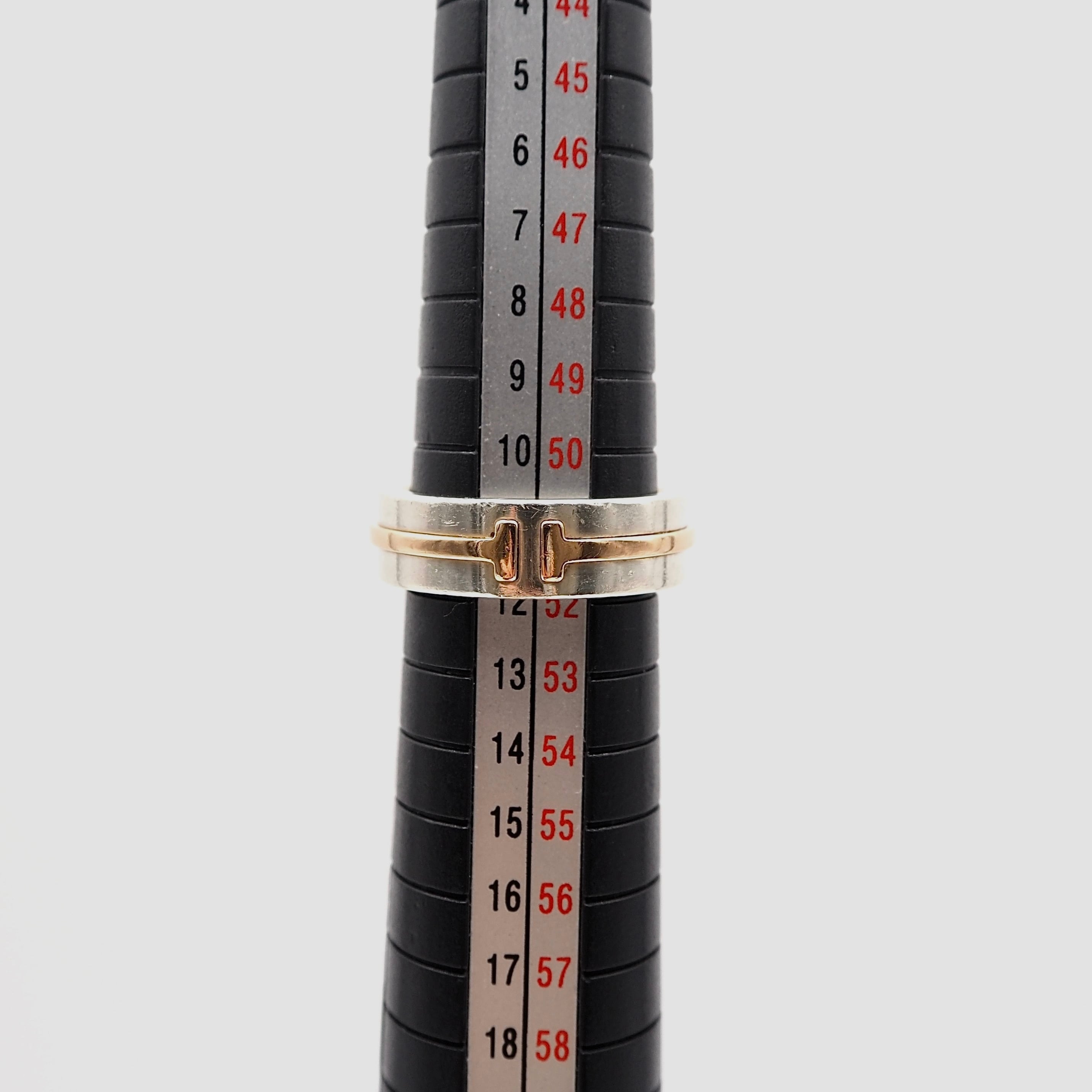 Tiffany&Co. 約11号 Tナローリング シルバー925 K18 ティファニー