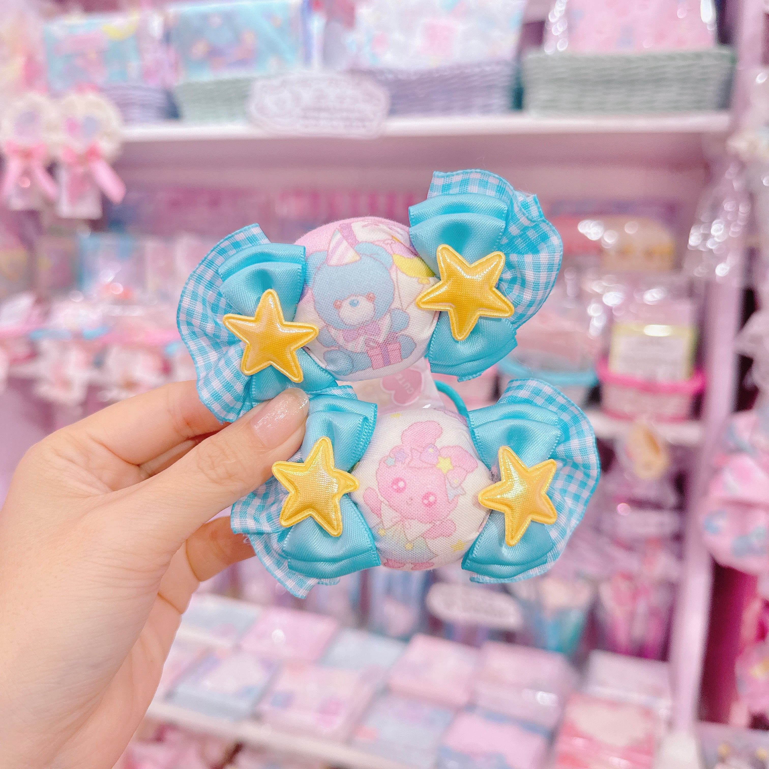 【D8】75-13キャンディリボンツインヘアゴム