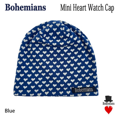 MNI HEART WATCH CAP BLUE ミニハート ワッチキャップ オールシーズン UNISEX 男女兼用 ボヘミアンズ BOHEMIANS 日本