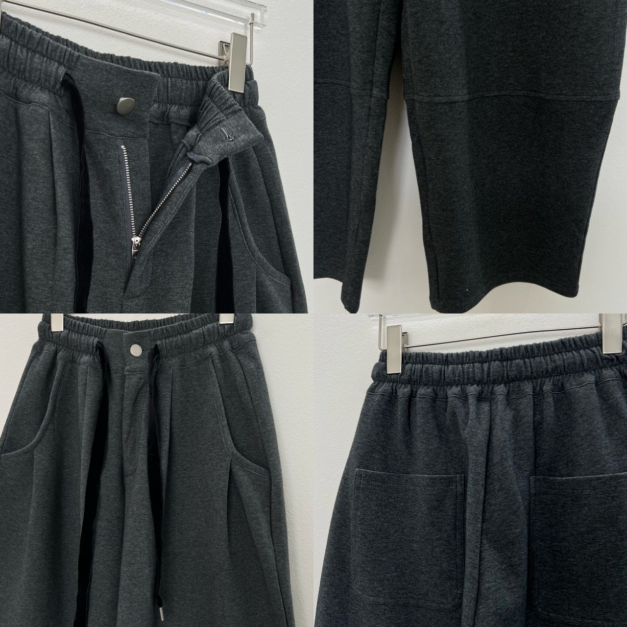 【受注予約：10月上旬入荷予定】Velour Cord Wide Straight Sweat PT/charcoal gray