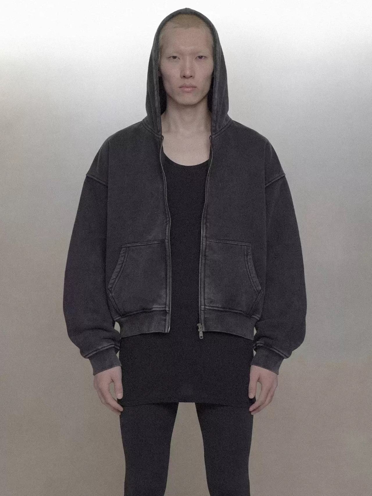 GEECHOOSEMONEY ヘビーウェイトボクシーフィットジップアップパーカー