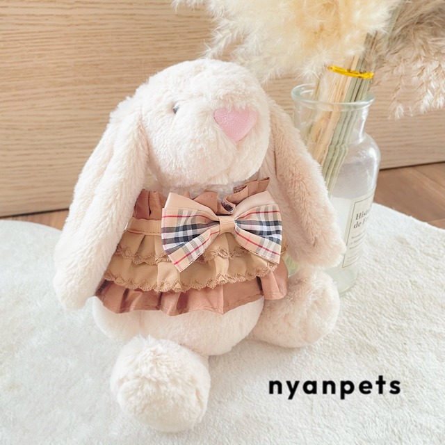 Frill Checked エプロン 猫 すたい リボン