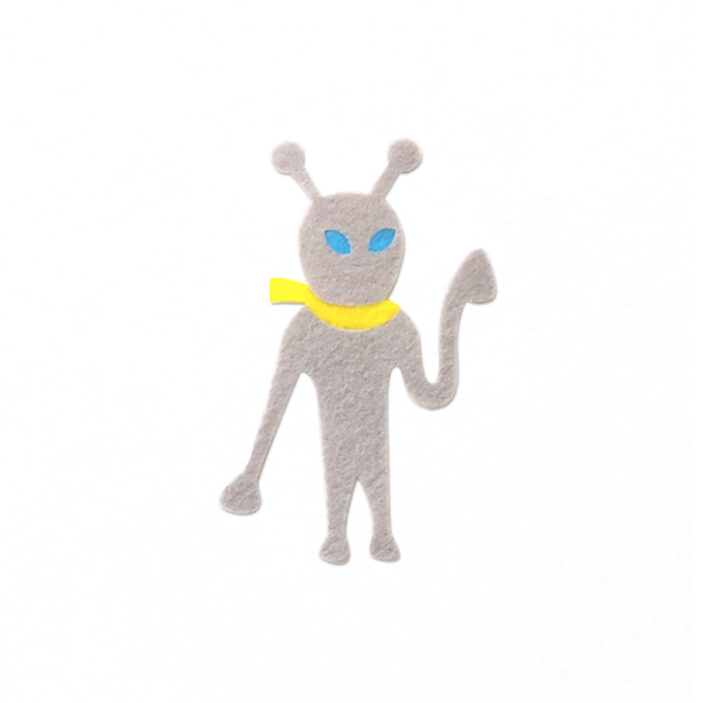 アイロン接着 フェルト アップリケ(宇宙人)