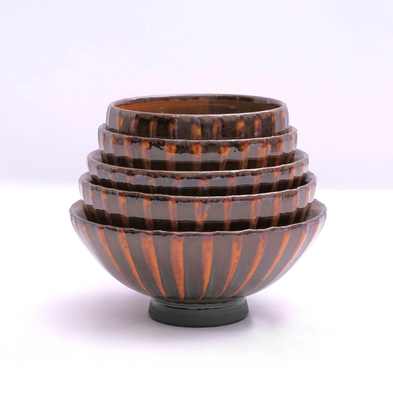 Co-ishiwara 百碗 飴釉刷毛目 マルダイ窯 CHW-7 小石原焼 ご飯茶碗