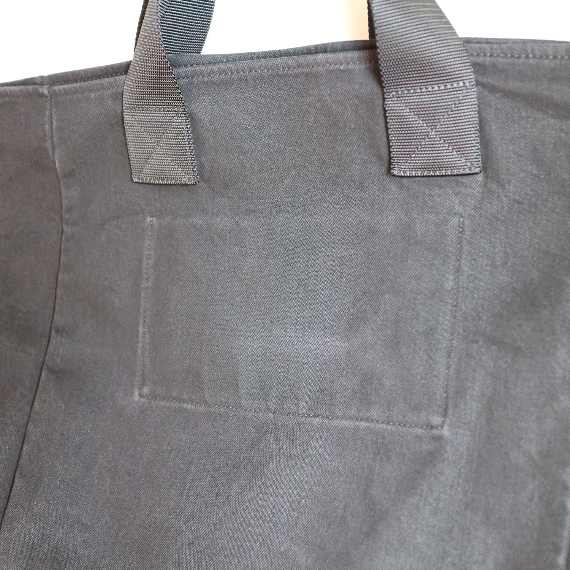 CALVIN KLEIN JEANS / Black Denim Fabric Big Tote Bag / Made in