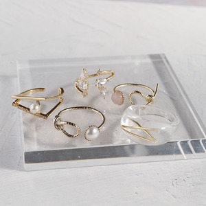 SET RINGS || 【通常商品】 PRIMAVERA CLEAR×GOLD RING SET F || 5 RINGS || GOLD×CLEAR || FBB006