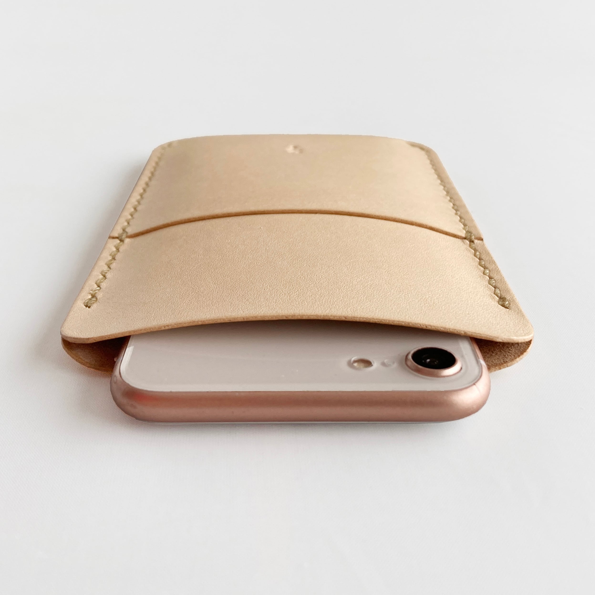 ヌメ革丨全機種対応スマホケース【すぽっと/spot】手縫い 手作り